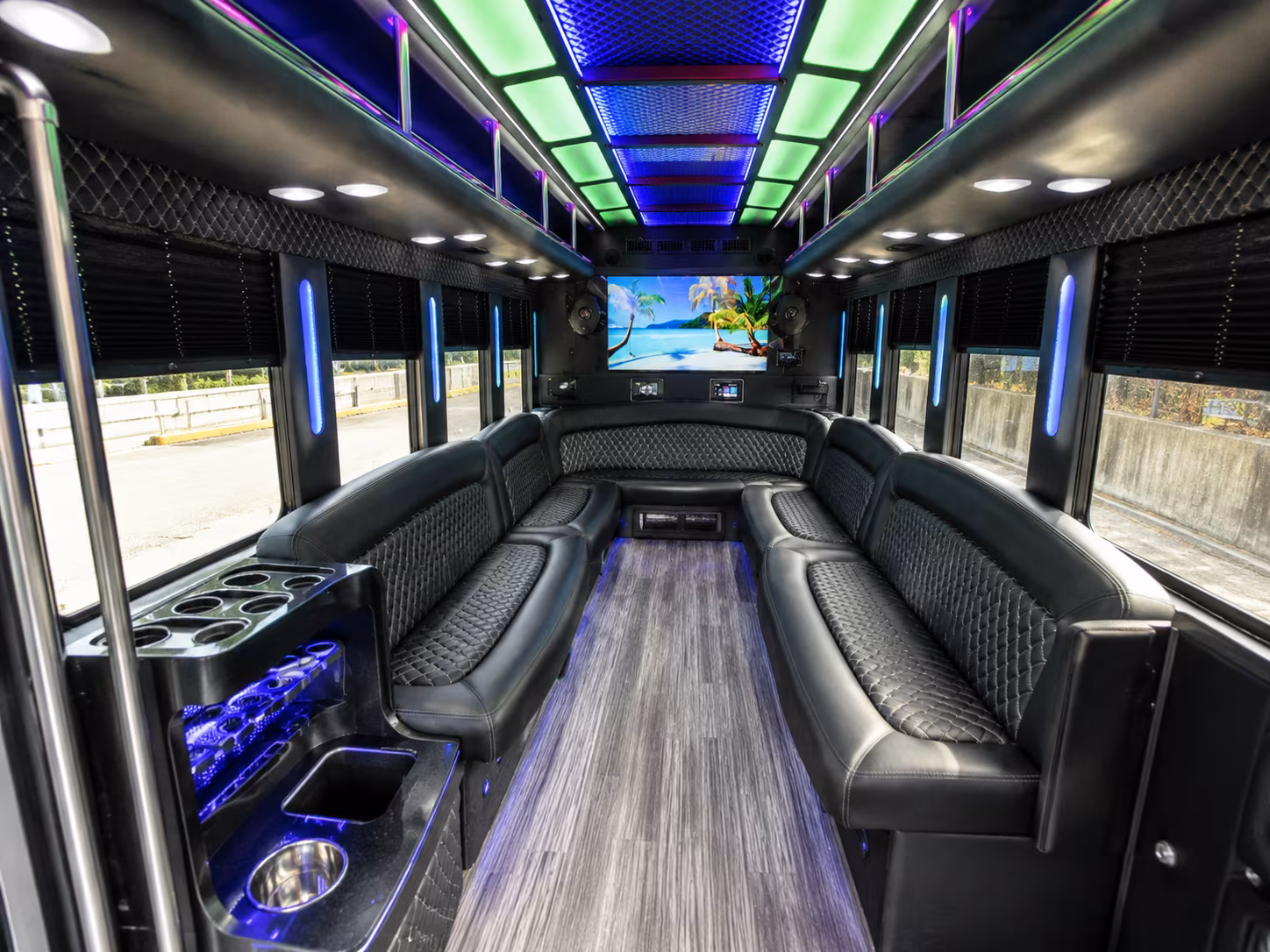 mooresville 18 passenger party bus inside