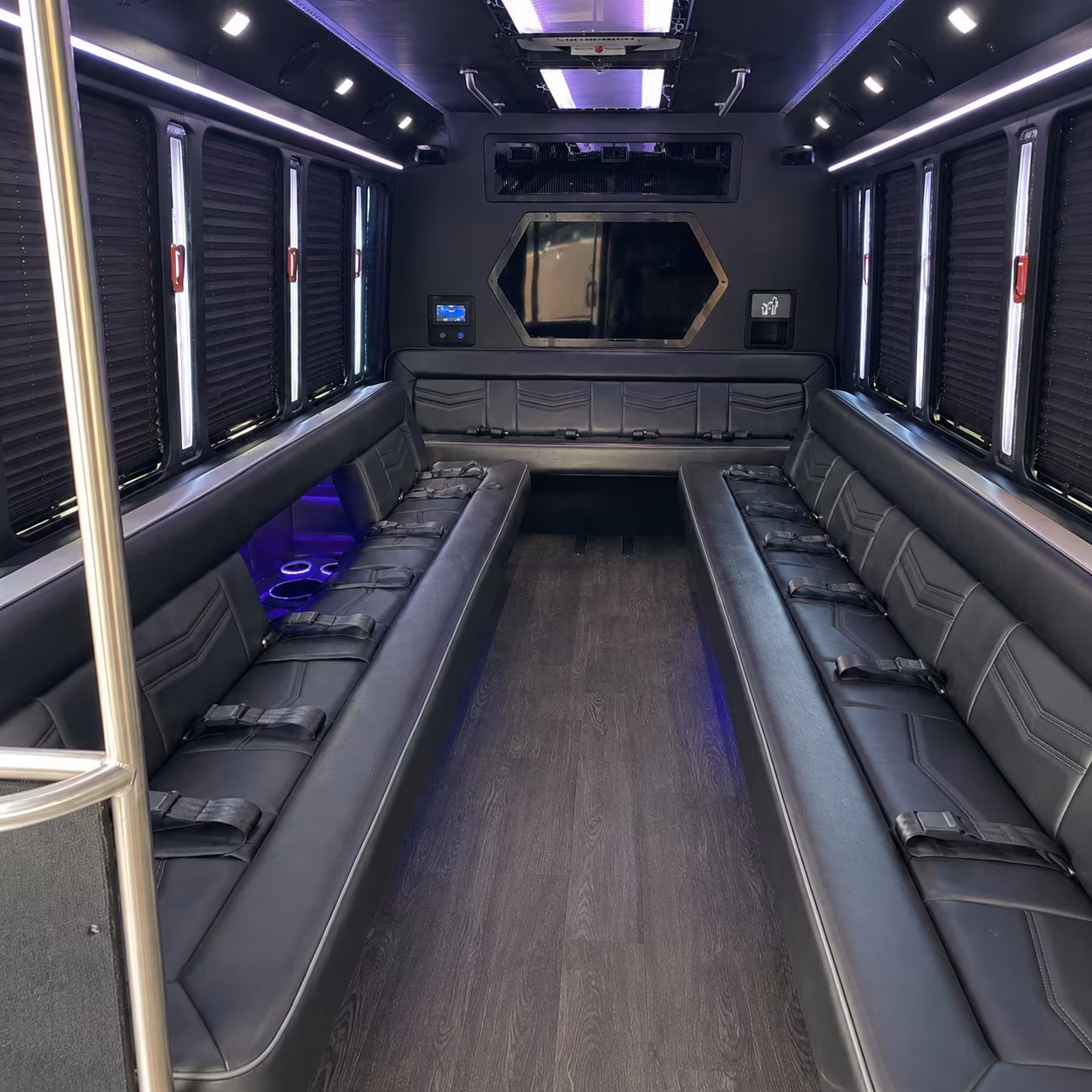 mooresville 18 passenger party bus interior