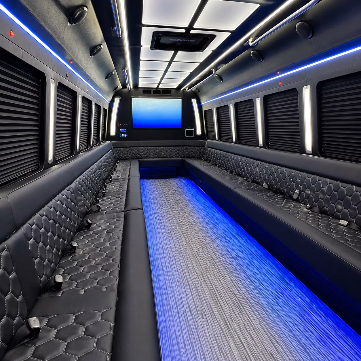 mooresville 50 passenger party bus inside