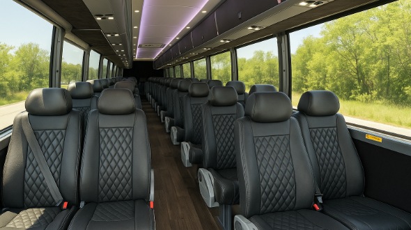 Interior of Charter Bus Company Mooresville's 18 Passenger Minibus in Mooresville