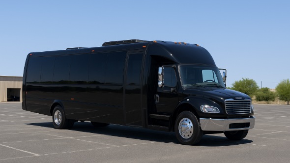 Exterior of Charter Bus Company Mooresville's 20 Passenger Mini bus in Mooresville