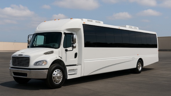 Exterior of Charter Bus Company Mooresville's 25 Passenger Mini bus in Mooresville