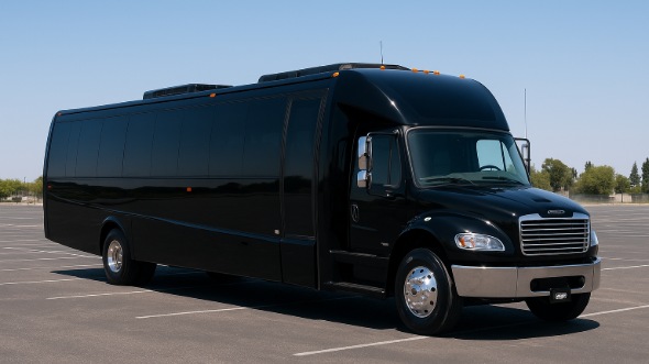 Exterior of Charter Bus Company Mooresville's 28 Passenger Mini bus in Mooresville