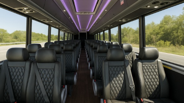 Interior of Charter Bus Company Mooresville's 30 Passenger Minibus in Mooresville