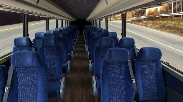 Interior of Charter Bus Company Mooresville's 35 Passenger Minibus in Mooresville
