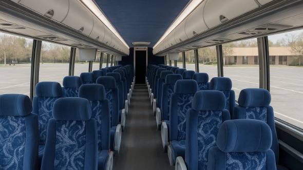 Interior of Charter Bus Company Mooresville's 50 Passenger Charter Bus in Mooresville