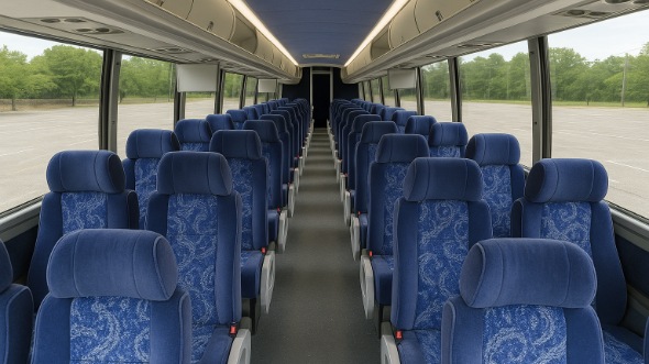 Interior of Charter Bus Company Mooresville's 54 Passenger Charter Bus in Mooresville
