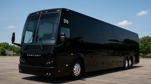 Exterior of Charter Bus Company Mooresville's 54 Passenger Charter Bus in Mooresville