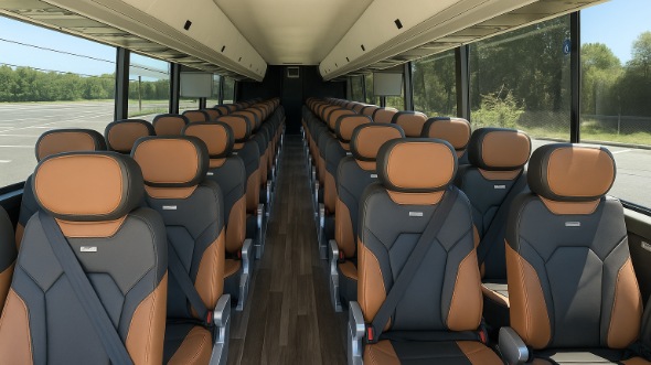 mooresville 54 passenger charter bus inside