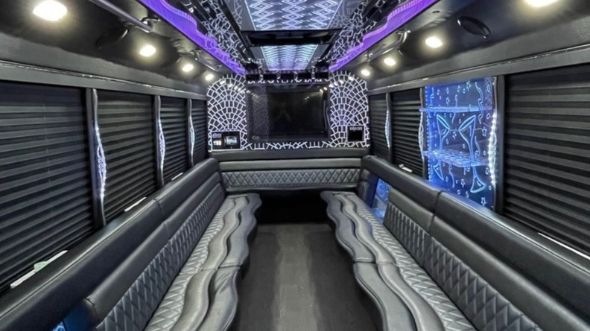 Interior of Charter Bus Company Gastonia's Party Bus in Gastonia