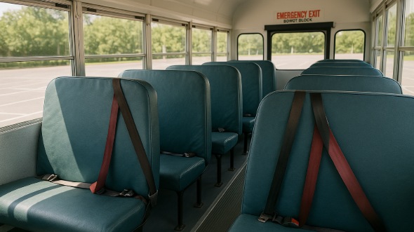 Interior of Charter Bus Company Mooresville's School Bus in Mooresville