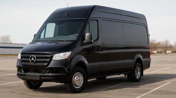 Exterior of Charter Bus Company Mooresville's Sprinter Van Rental With Driver in Mooresville